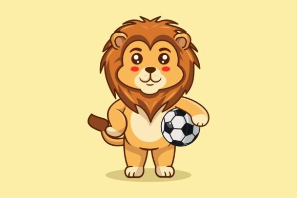 A Friendly Lion Mascot for Soccer Projects