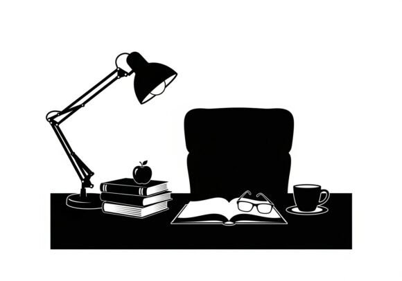 Black and White Desk Scene: An Embroidery Designer's Review