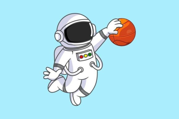 Cute Astronaut Dunking Basketball Design Review