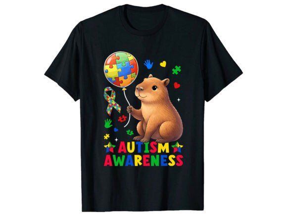 Cute Capybara Autism Awareness T-Shirt Design Review