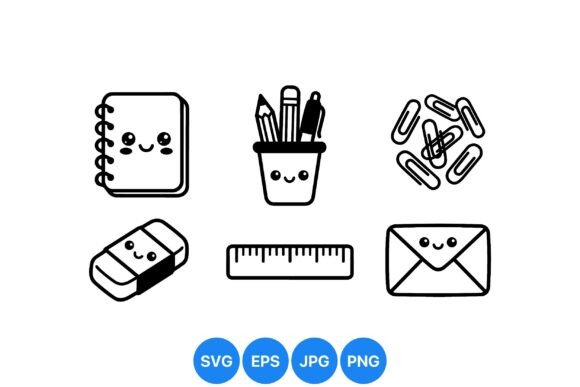 Cute Kawaii Stationery Icons: An Embroidery Designer's Review