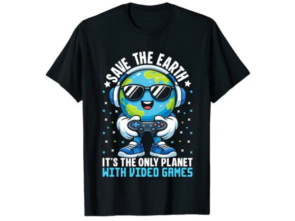 Evaluating a Video Game Style Earth Day Embroidery Design
