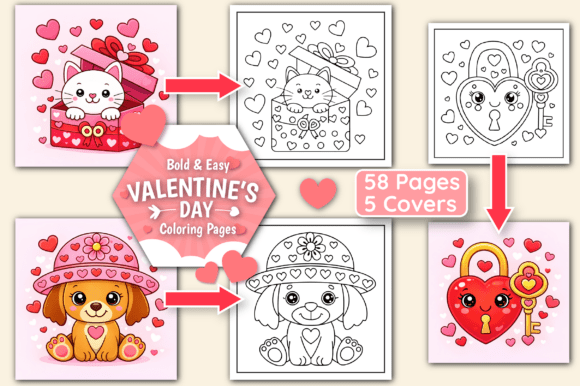 Valentine's Day Bold Easy Coloring Pages Review