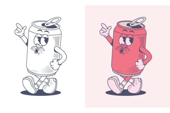 Vintage Beer Can Mascot Character Design